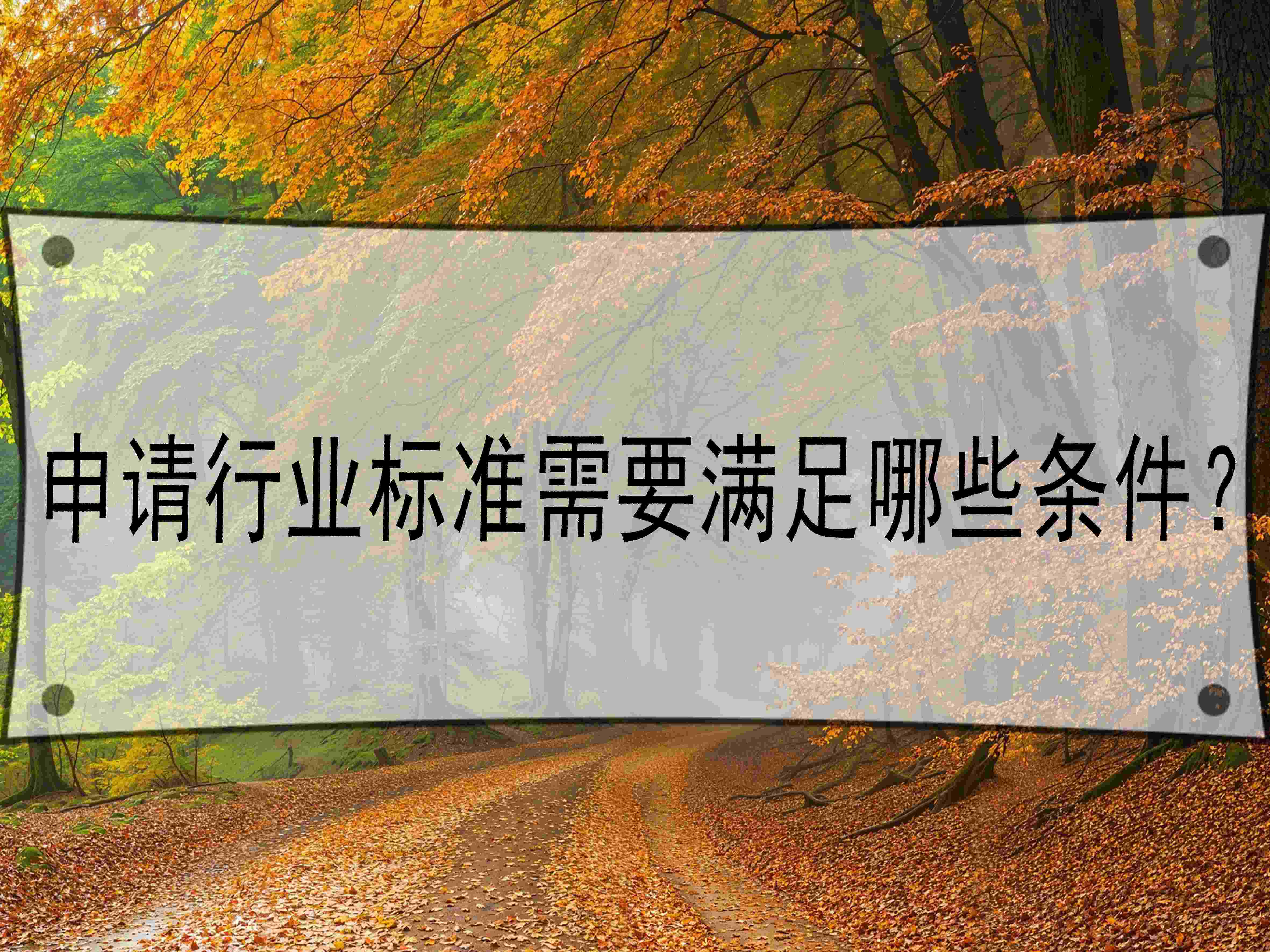 申請行業標準需要滿足哪些條件？